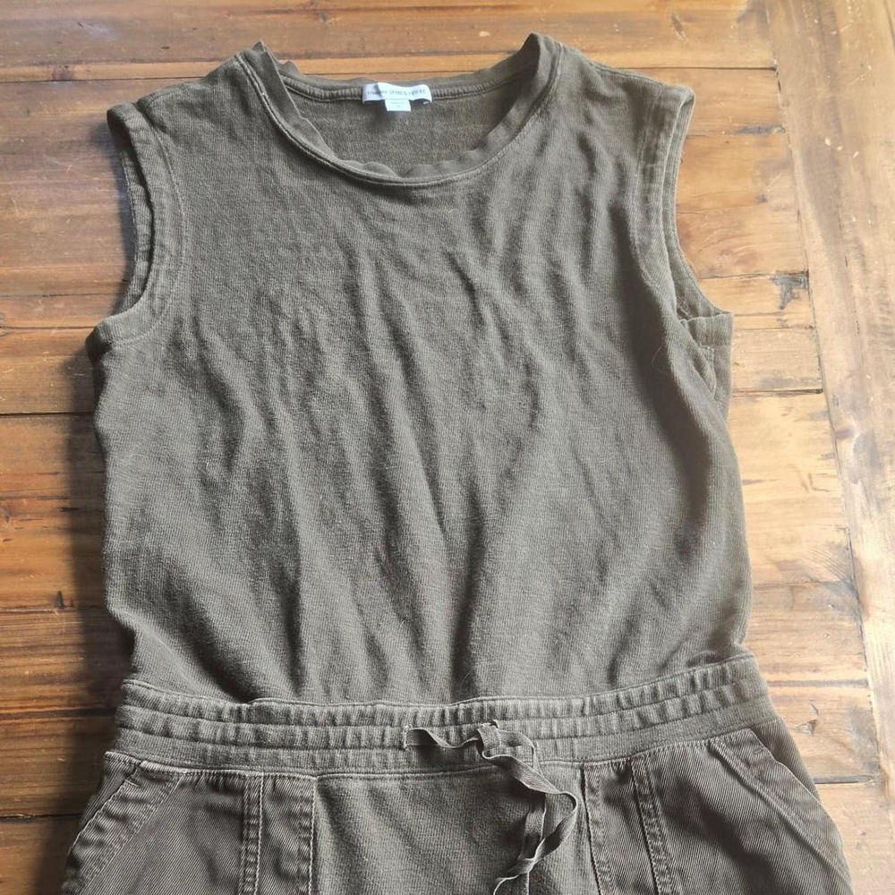 Standard James Perse Olive Green Sleeveless Drawstring Jumpsuit Size 0